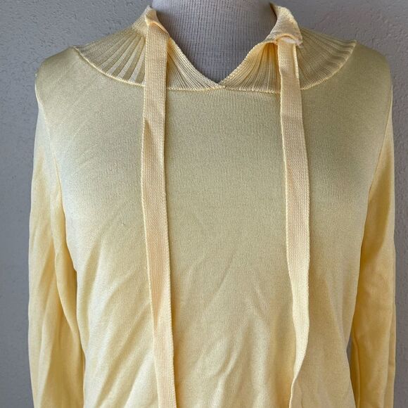 Vintage Kenneth Knits Light Yellow Sweatter Top Size L EUC - Picture 2 of 9